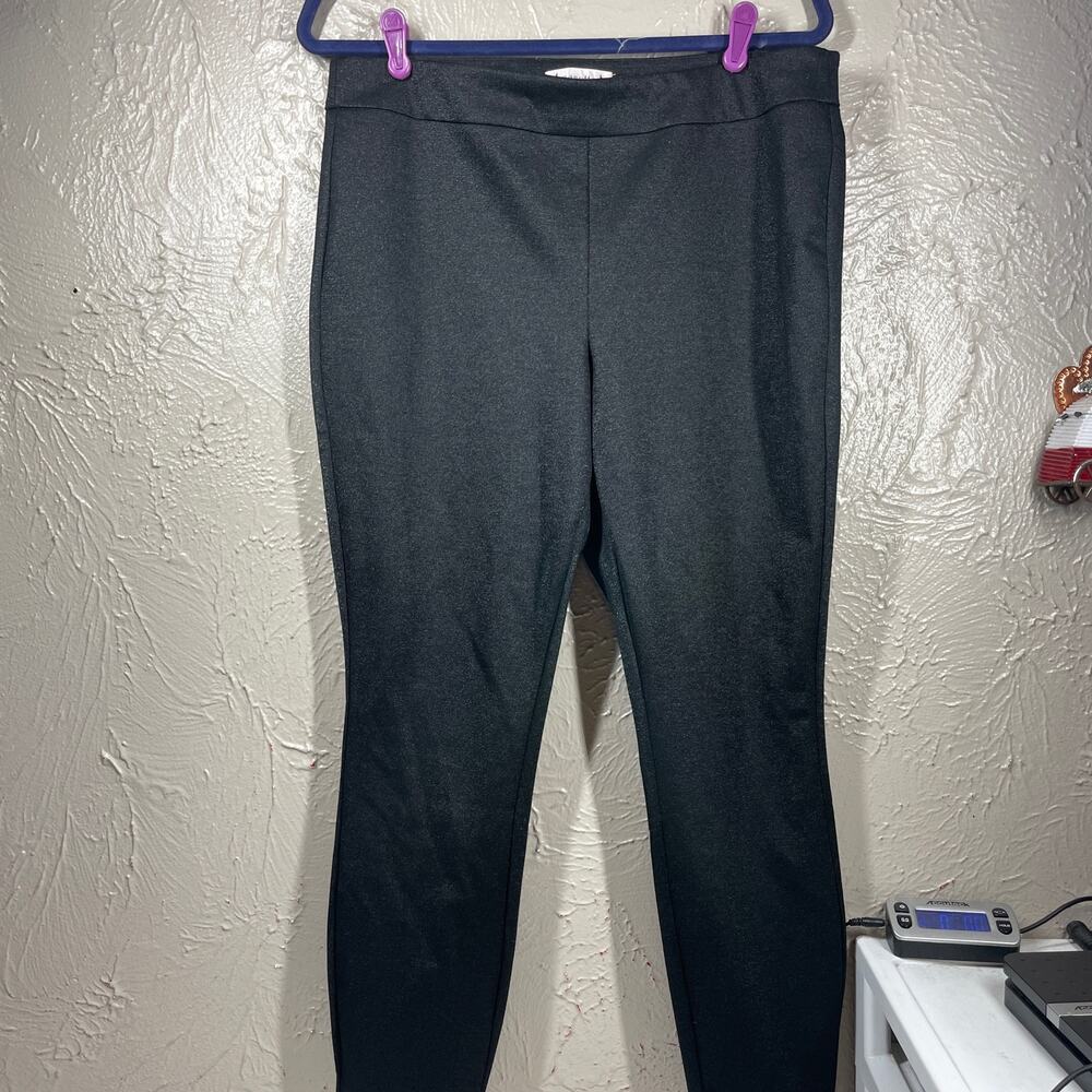 Nanette Lepore Metallic Shimmer Pull on Stretch Crop Skinny Pants size large